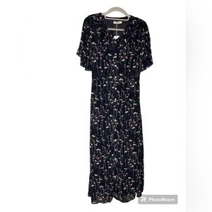 NWT Jessica Robertson by Roolee Dresses Navy Wildflower Button Front Maxi Dress